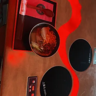 Each table had two induction heating elements.