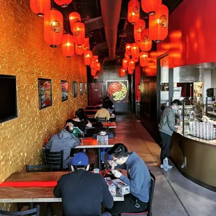 people eating at a restaurant