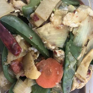 Chicken with curry sauce