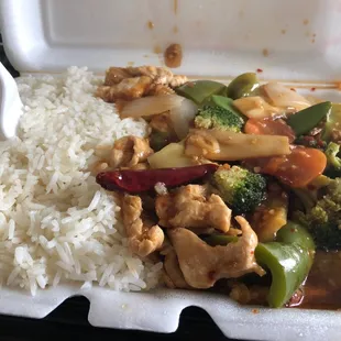 My Lunch portion was ready for pick up in just 10 min!  Chicken w/garlic sauce. Yummy!