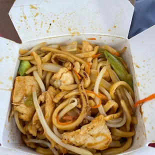 a take out box of food
