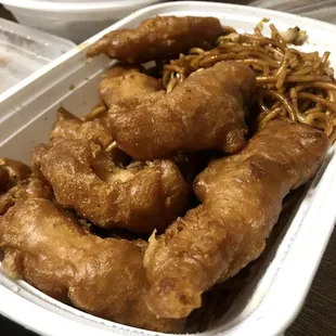 Burnt sweet and sour chicken.