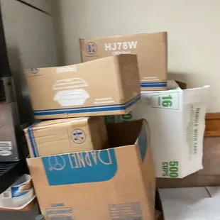 boxes stacked on top of each other