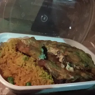 Egg foo young combo platter, and it comes with an egg roll!