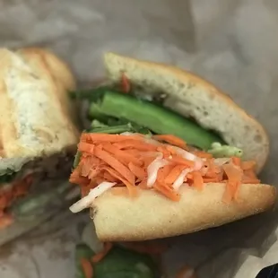the inside of a sandwich