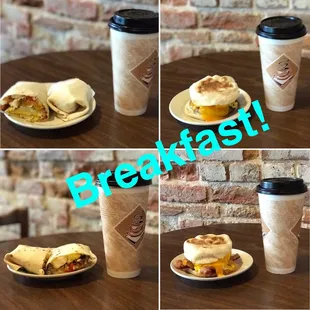 Breakfast Sandwiches &amp; Burritos available daily.