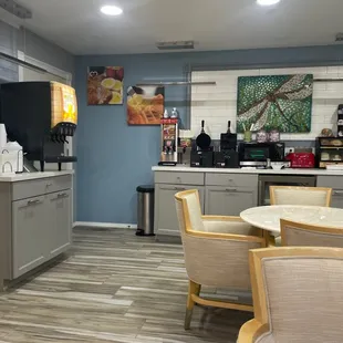 The breakfast area