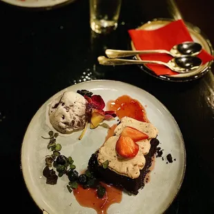 Adzuki Brownie with Red Bean ice cream