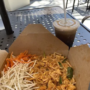 Pad Thai on the patio.