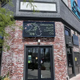 the front of the building