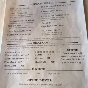 Page 1 menu