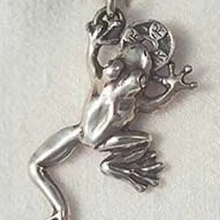 Handmade Lucky Frog handmade sterling silver pendant