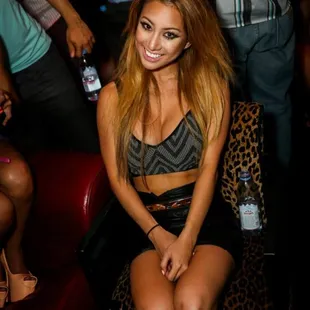 a woman sitting in a chair