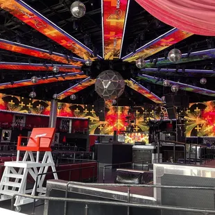 a stage set up for a party