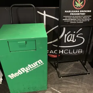 Weed collection box at entrance