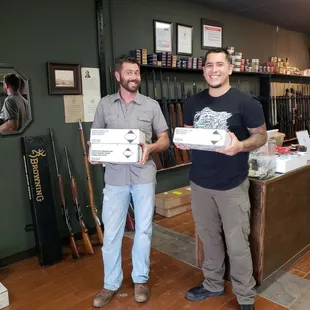 These guys carried out my ammo for me! What great customer service geared toward female clientele... as always!