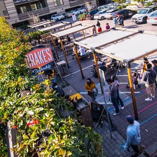 Shaded exterior seating