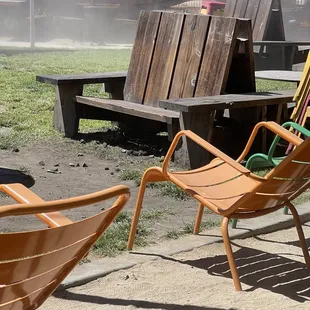 Loved these double sided bench chairs