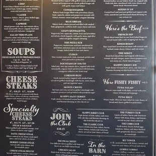 The menu