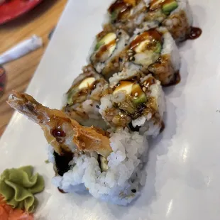 Crunchy shrimp roll lite rice add cream cheese