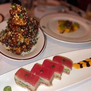 Cauliflower was amazing tuna and foiegra was amazing but it was so small.