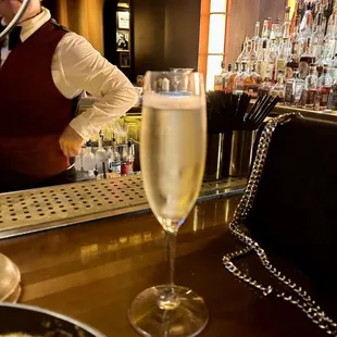 Complimentary glass of champagne from a lovely couple who overheard I was celebrating my birthday!