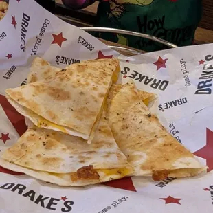 The baby ordered a quesadilla.