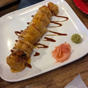 This tempura roll came with a filet dinner. My niece enjoyed it.