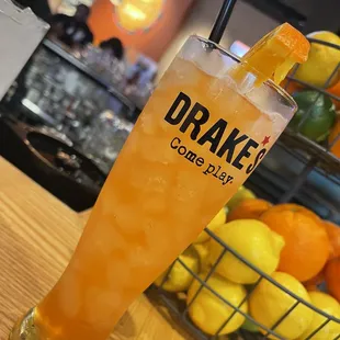 Coconut Spritz, made with Parrot Bay Coconut Rum, aperot, lemon juice, simple syrup and soda. Best drink I ever had!