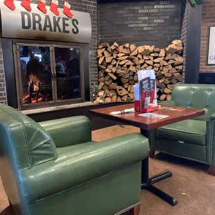 Cozy fireplace seating