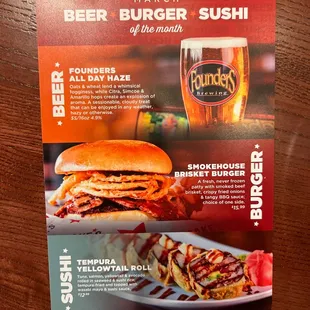 Monthly specials