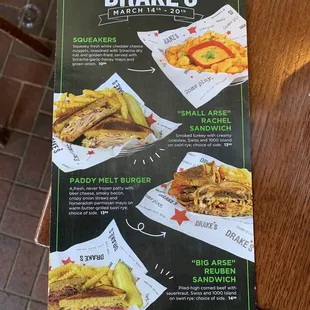 menu, crepes