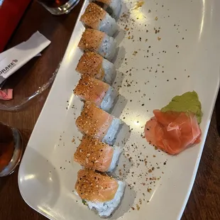 Sushi - looks beautiful but the fish was mushy and tasted fishy. Rice was super dense and undercooked.