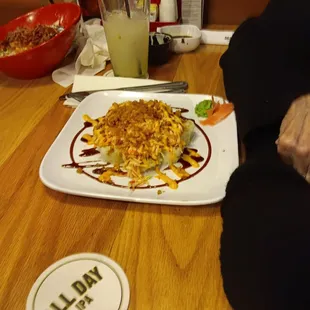 a plate of food on a table