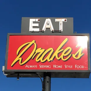 a sign for the restaurant