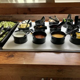 a variety of condiments