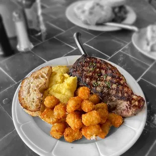 USDA Prime Cut New York Steak and Eggs |@whaevaeats
