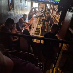 This is the bar from the table up on the platform.