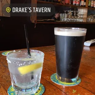 two drinks on a bar