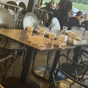 We have been here over an hour and this table has still not been cleaned.