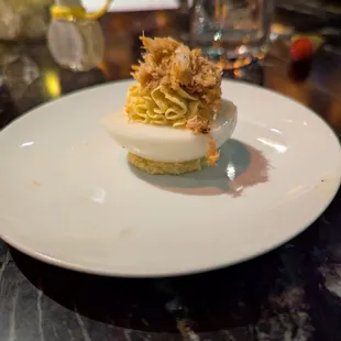 Crab devilled egg