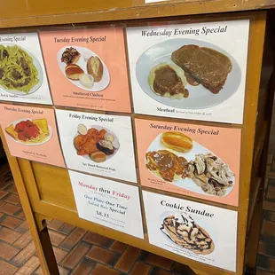 Daily dinner specials (lunch specials too)