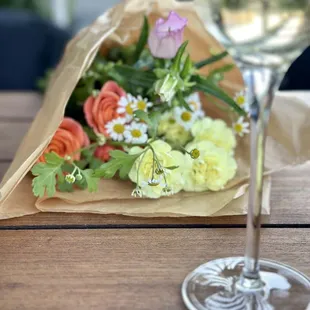 Champagne  on the outdoor patio