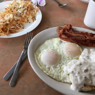 Biscuits &amp; Gravy special with a side of hashbrowns