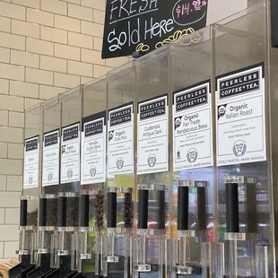 a display of drinks