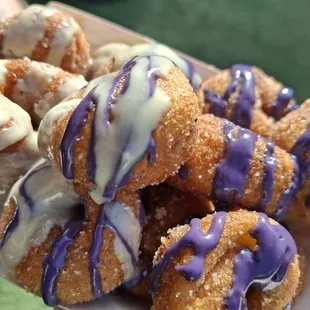 Dream Asia Food Fest featured vendor: Holey Roller Mini Donuts.  Ube and Matcha drizzled - droolzzzzz