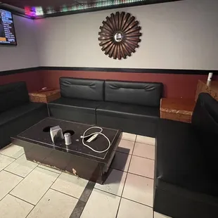 a couch and a coffee table