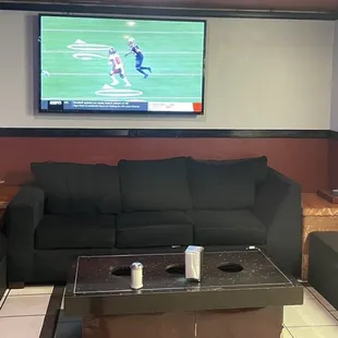 a television in the corner