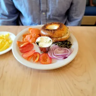 Bagel and salmon