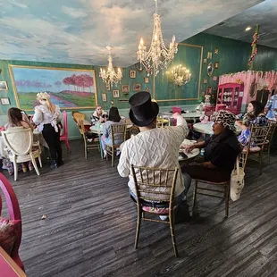 people sitting at tables